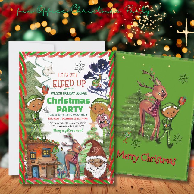 Convites Funny Let's Get Elfed Up Christmas Party (Funny Let's Get Elf'd Up Christmas Party Invitation)