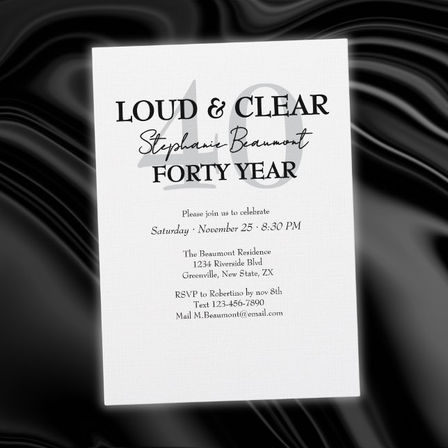 Convites Funny Loud and Clear 40th birthday invitation (Criador carregado)
