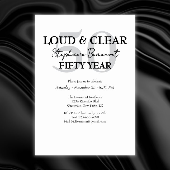 Convites Funny Loud and Clear 50th birthday invitation (Criador carregado)