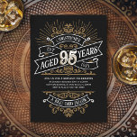 Convites Funny Mens Whiskey 95º Aniversário<br><div class="desc">Celebre o grande 9-5 com estilo e humor com este design de aniversário inspirado no rótulo de uísque vintage. A tipografia negra, dourada e branca é ornamentado e elegante, dando-lhe um toque clássico de retrô-safra. Perfeito para o homem (ou para a mulher!) na sua vida que ama o seu uísque,...</div>