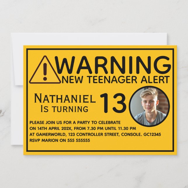 Convites Funny New teenager 13th Birthday Invitation (Frente)