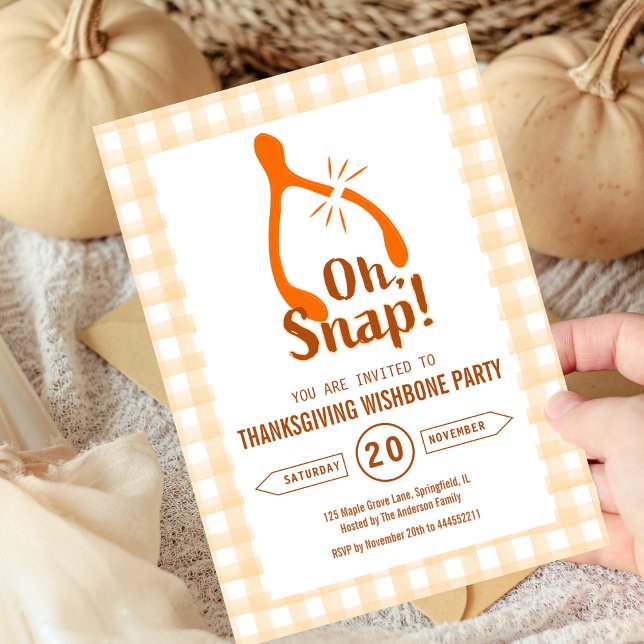 Convites Funny Oh Snap Turkey Wishbone Thanksgiving  (Funny Oh Snap Turkey Wishbone Thanksgiving Invitation fall)