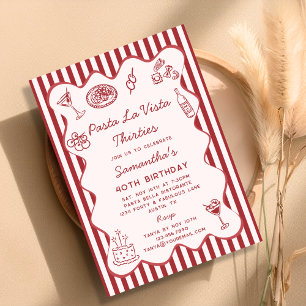Convites Funny Pasta La Vista Jante italiano aniversário de