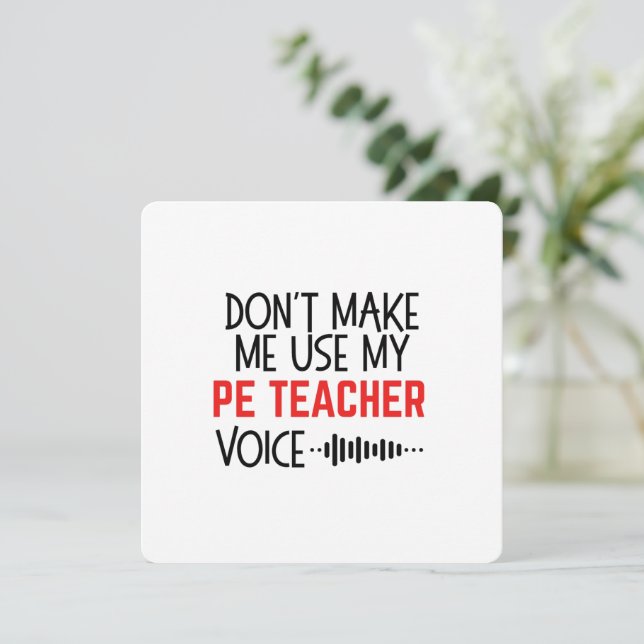 Convites Funny PE Teacher Gift (Em pé/Frente)