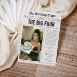 Convites Funny Photo Newspaper 40th Birthday<br><div class="desc">Celebrate the big 4-0 with a Funny Photo Newspaper 40th Birthday Invitation that’s full of personality and humor. Designed to look like a playful newspaper front page, this creative invitation features a standout photo, witty headlines, and fun “news” sections that highlight the birthday milestone. The newspaper-style layout adds a unique...</div>