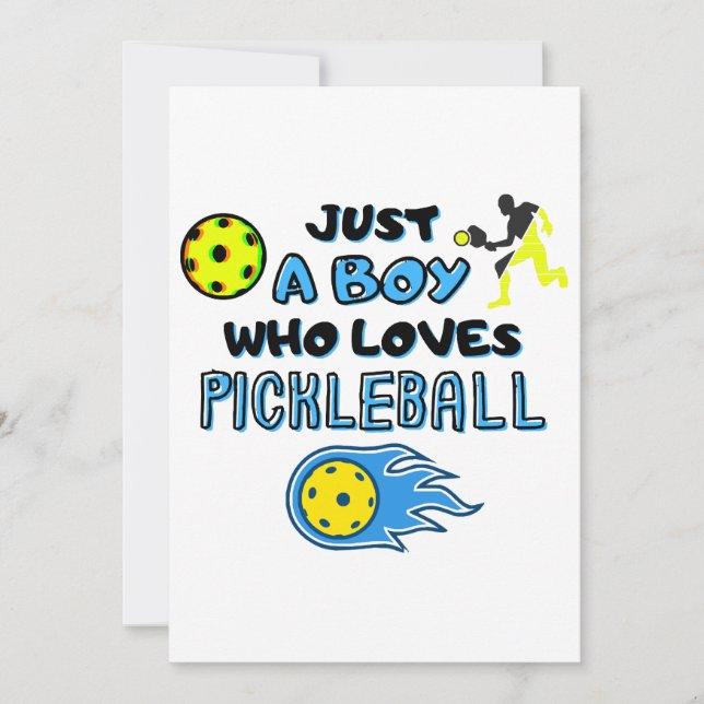 Convites Funny Pickleball Player Just A Boy Who Loves Pickl (Frente)