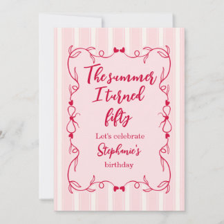 Convites Funny Pink The Summer I Turned Fifty Birthday