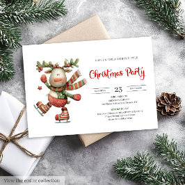 Convites Funny Reindeer minimalist modern party invitation