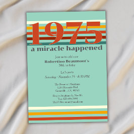 Convites Funny Retro Colors 50th Birthday Party