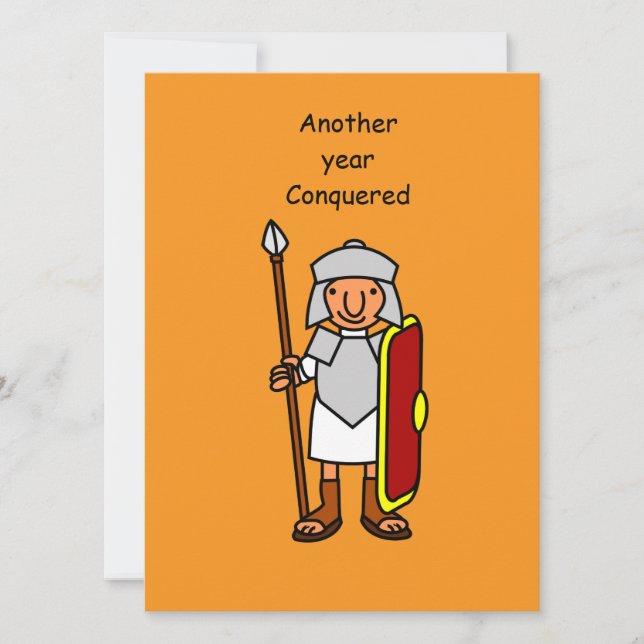 Convites Funny Roman Legionary Birthday Party Invitation  (Frente)