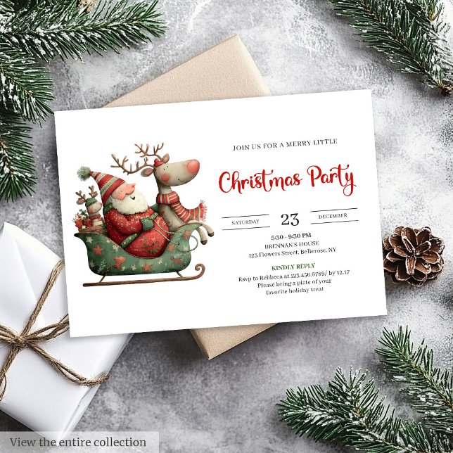 Convites Funny Santa Claus Festive Office Style Invitation (Funny Santa Claus Festive Office Style Invitation

)