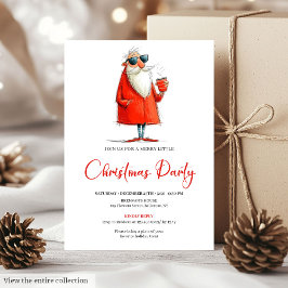 Convites Funny Santa Custom Holiday Cocktail Invitation