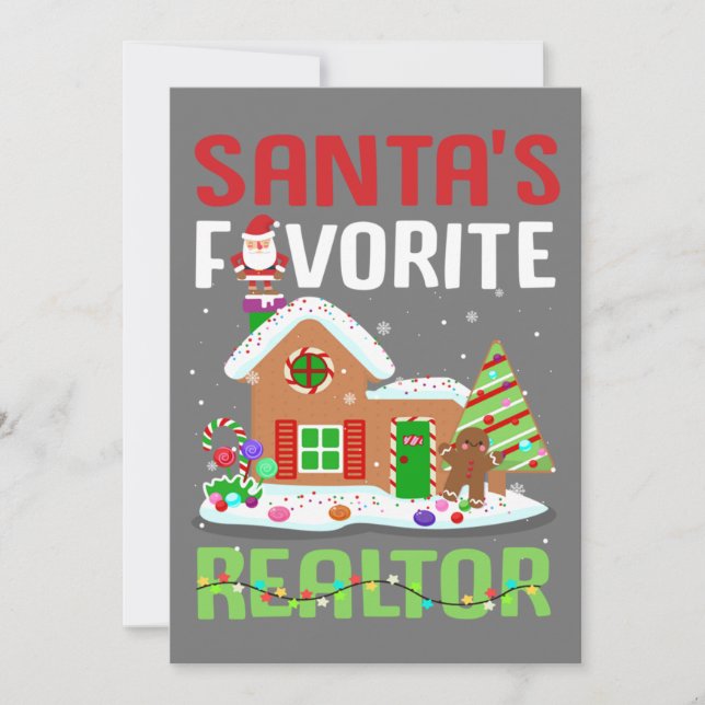 Convites Funny Santa's Favorite Realtor Estate Agent Xmas (Frente)