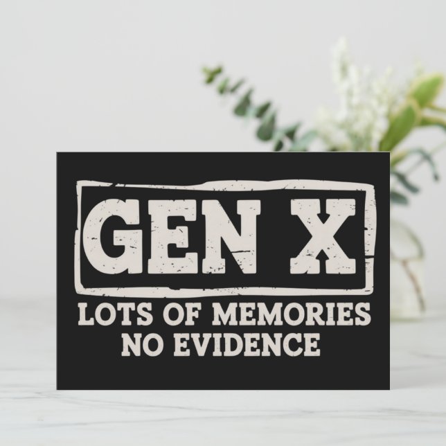 Convites Funny Saying Sarcastic Gen X Lots of Memories No  (Em pé/Frente)