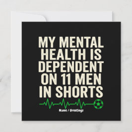 Convites Funny Soccer Fan Mental Health Heartbeat Graphic 