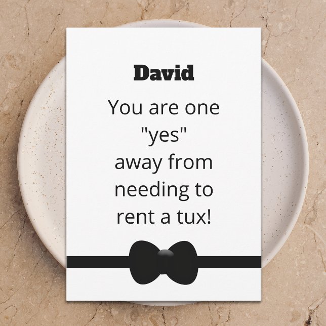 Convites Funny Tux Will You Be My Usher Digital Card (Criador carregado)