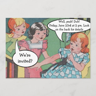 Convites Funny Vintage Retro Cartoon