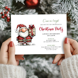 Convites Funny watercolor Santa Christmas party invitation