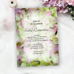 Convites Fusíveis de Hydrangea Quase Rosa Quinceañera