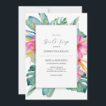 Convites Fusíveis no Fim de Semana Flores Tropicai<br><div class="desc">Os convites de fuga no final de semana apresentam flores tropicais e folhas de palma em tons de rosa, laranja e verde. Use os campos modelo para adicionar seus detalhes personalizados. Solicite cartões impressos on-line ou convites imprimíveis. Uma escolha elegante para o fim de semana de aniversário de uma garota...</div>
