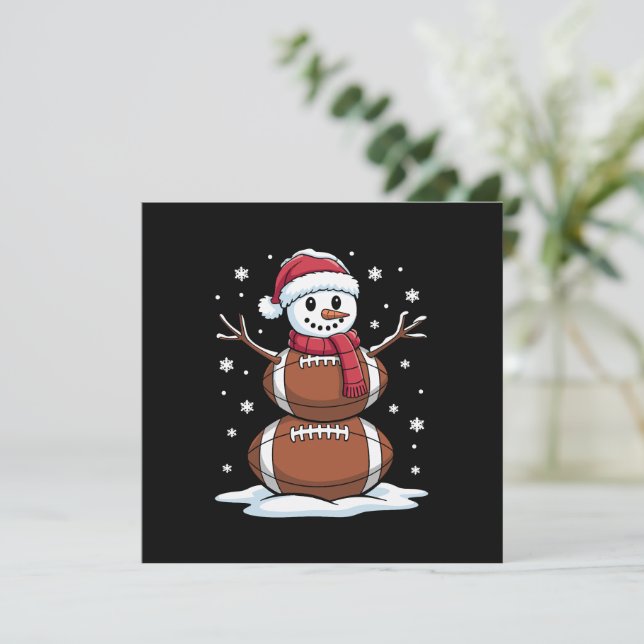 Convites Futebol Americano de Natal Xmas Esporte (Em pé/Frente)