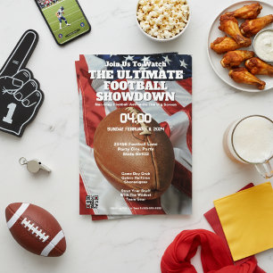 Convites Futebol Americano "Junte-se a nós para assistir" C
