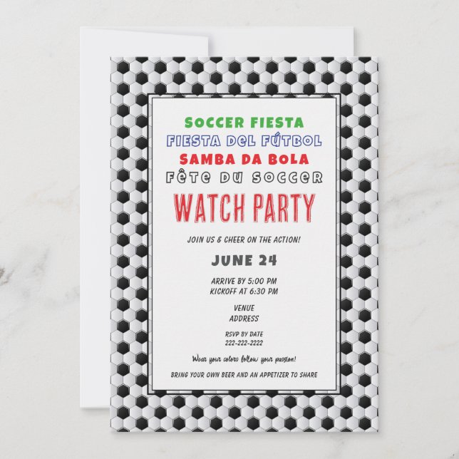 Convites Futebol Bola 2026 BYOB Festa de Observação (Frente)