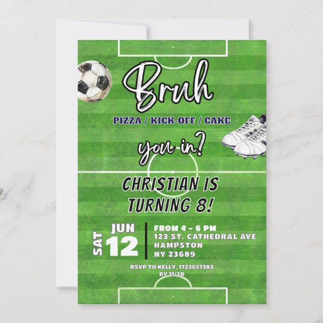 Convites Futebol Bruh Você Em Aniversário De Adolescente Me (Frente)