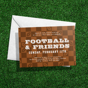 Convites Futebol Checkerboard Big Game Watch Party