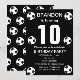 Convites Futebol da Festa de aniversário 10 - Esportes para
