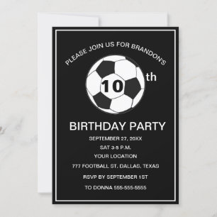 Convites Futebol da Festa de aniversário 10 - Esportes para
