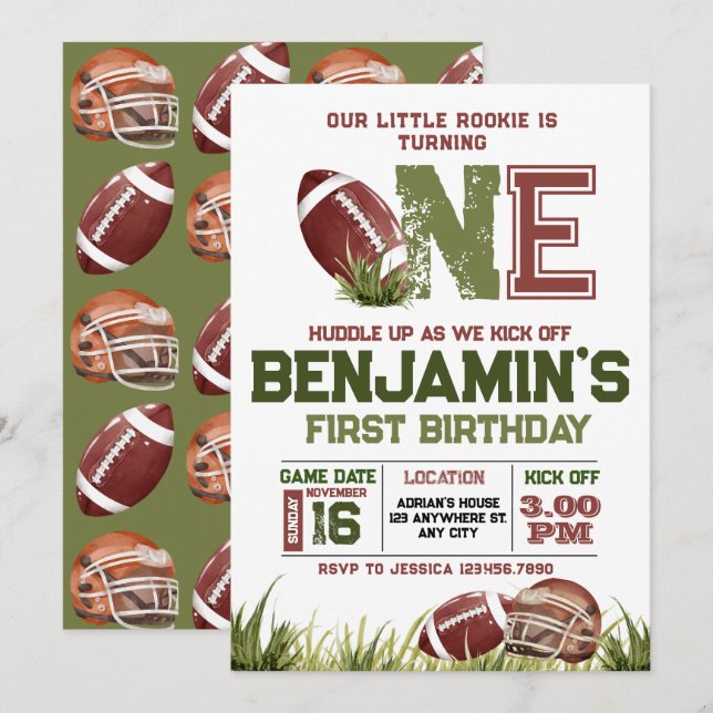 Convites Futebol de 1rua por ano na Festa de aniversário de (Frente/Verso)