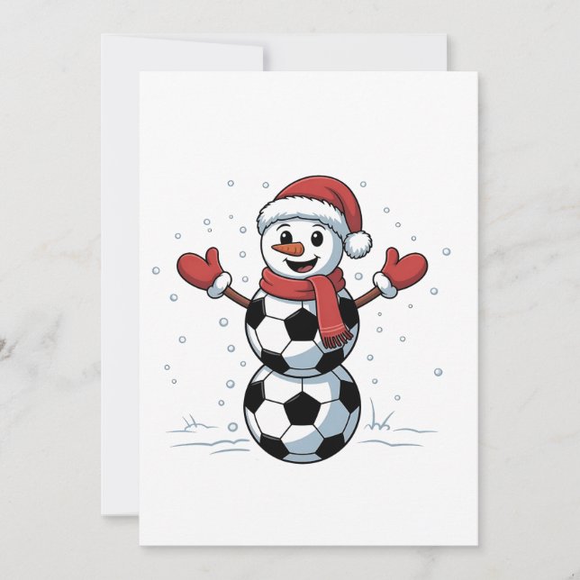 Convites Futebol de Boneco de Neve Natal Papai Noel Beisebo (Frente)