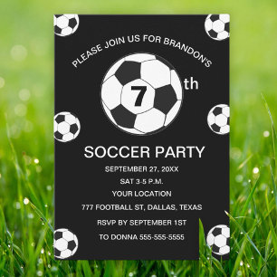 Convites Futebol de Festa de aniversário 7 nos Black Boys E