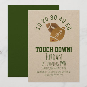 Convites Futebol Esporte TouchDown Tailgating Aniversário K
