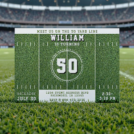 Convites Futebol Field 50 Yard Line 50th Festa de aniversár