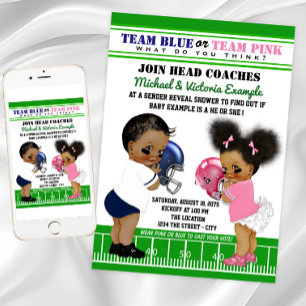 Convites Futebol - Gênero Revela Chá de fraldas Étnico