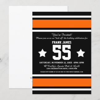 Convites Futebol Jersey Black|Convite de festas Laranja