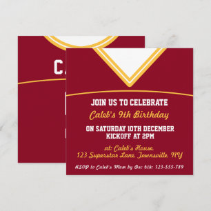 Convites Futebol Jersey Themed Party Invite Modelo, LAX
