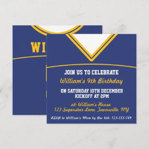 Convites Futebol Jersey Themed Party Invite Modelo, LAX