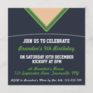 Convites Futebol Jersey Themed Party Invite Modelo, LAX