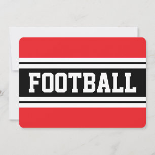 Convites FUTEBOL Listras de Corrida Vermelho Brilhante Pret