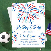 Futebol Patriótico e fogos de artifício 4 de julho