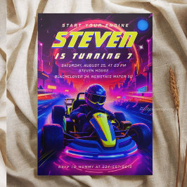 Convites Futuristic Go-Kart Racing Birthday Party