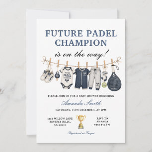 Convites Futuro Campeão de Padel Roupa de Bebê Churrasco de