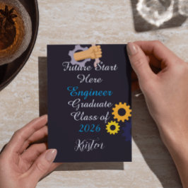 Convites Futuro personalizado começa aqui Graduado em Engen