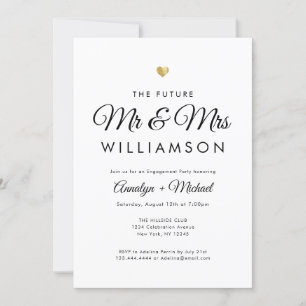 Convites Futuro Sr. e Sra. Rosa Festa de noivado Dourada