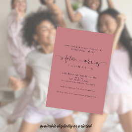 Convites Futuro Sra. Chá de panela Dusty Rosa rosa