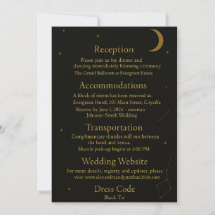Convites Gabinete de Casamento Preto e Dourado Elegante Cel