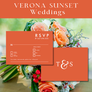 Convites Gabinete de Casamento RSVP Verona Sunset Orange